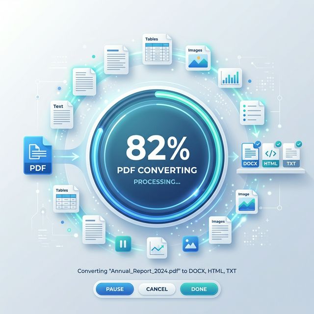 PDF to Word conversion process demo