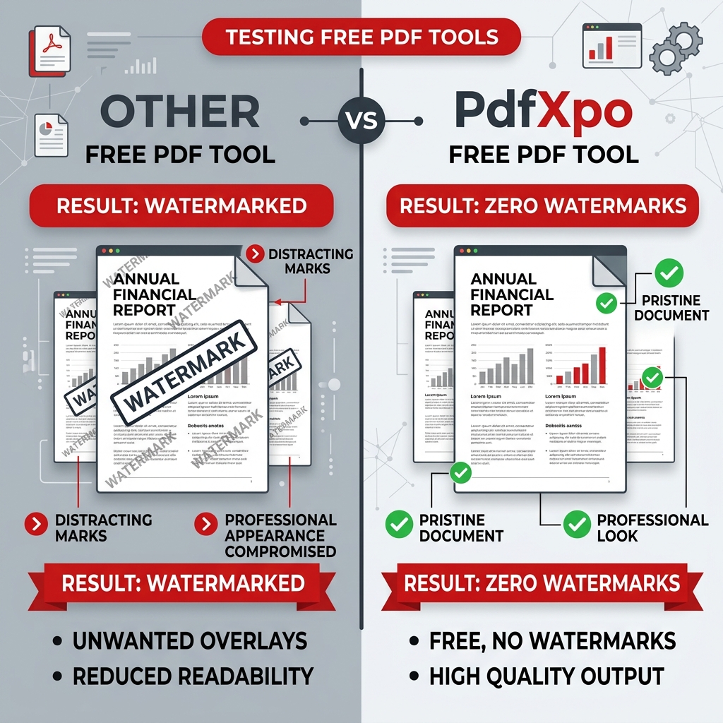 Testing process for free PDF tools